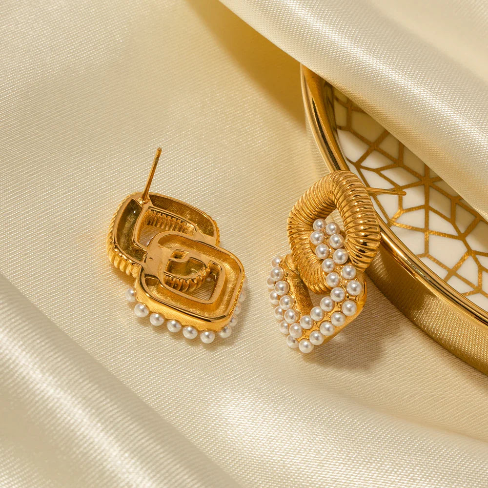 BowLift | 18k Textured Dual Squircle Earrings