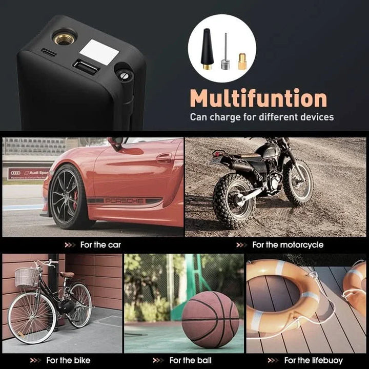 BowLift | Portable rechargeable air pump with 150 PSI for car & bike