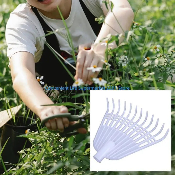 BowLift | Rakeon Leaf Rake with 12 Tines | Plastic | 38 × 32 cm | Without Handle | Lightweight & Versatile