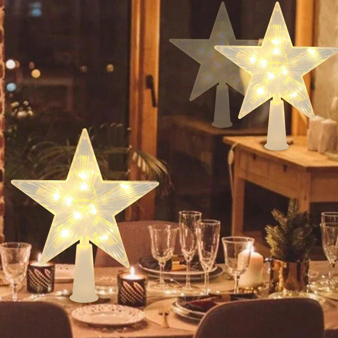 Bright Christmas Star – LED Illuminated Tree Topper for Christmas Tree, Sparkling Christmas Decoration for Festive Lighting and Elegant Decor | Bowlift