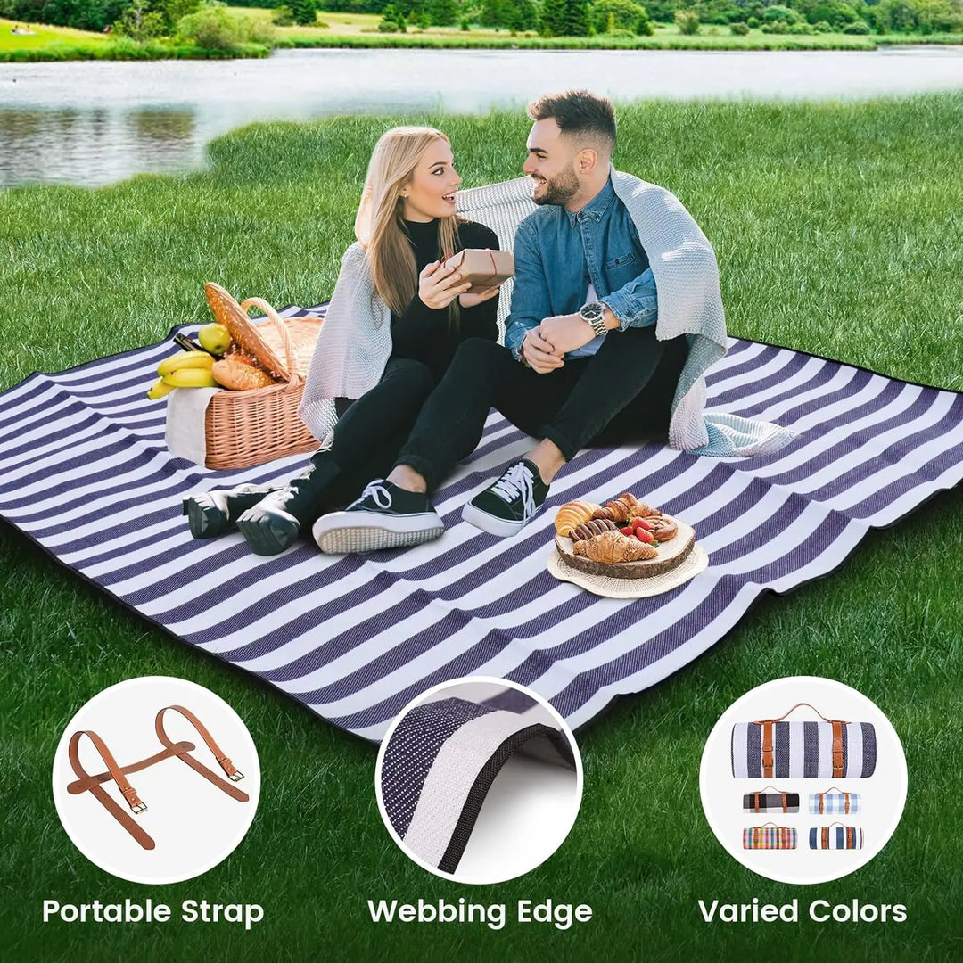 BowLift | Terraloom Picnic Blanket | Waterproof & Sand Resistant | For 8 People | Foldable & Portable