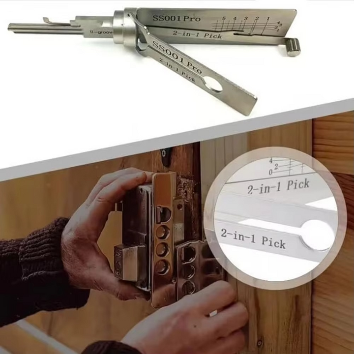 BowLift | Stainless Steel Key Decoder – 2-in-1 Lock Decoding & Picking Tool for Locksmiths