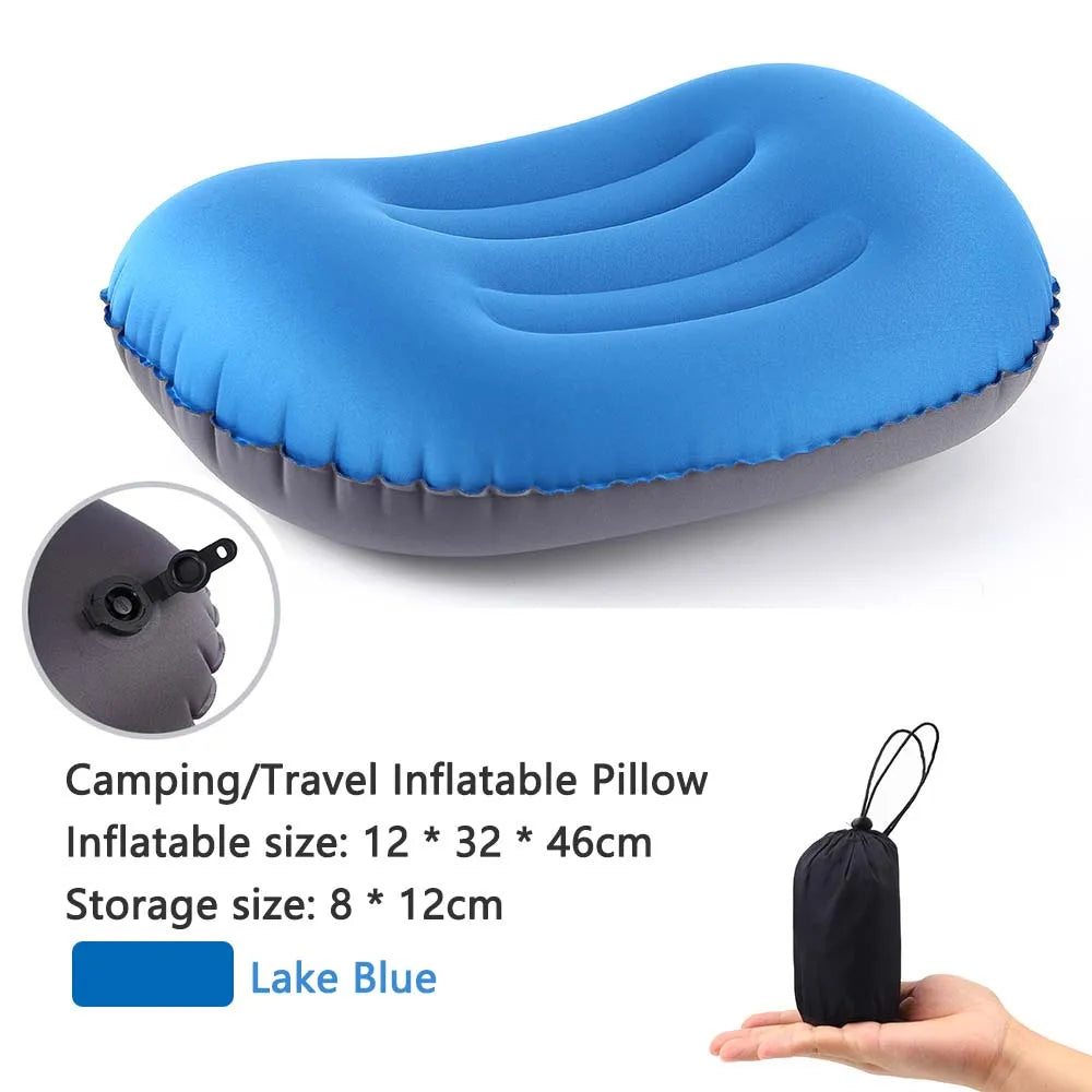 BowLift | AirNest Inflatable Outdoor Pillow | Compressible & Foldable | Neck Support for Camping, Hiking & Travel