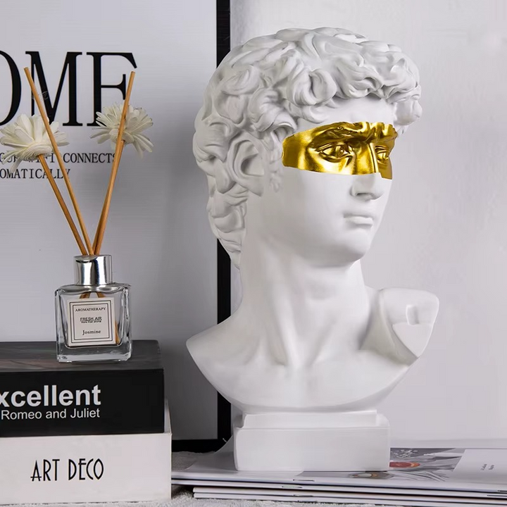 BowLift | Modern David Bust Sculpture - Abstract Resin Study for Contemporary Decor