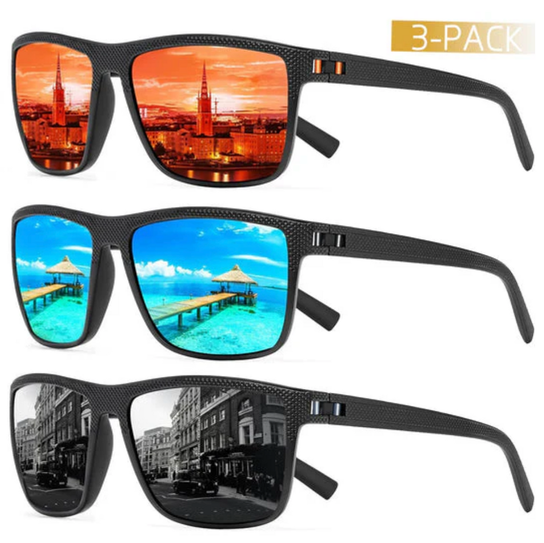 BowLift | ZichtZeker 3-Piece Set Polarized Sunglasses – UV400 Protection & Comfort