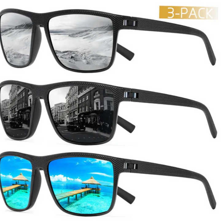 ZichtZeker 3-piece Set Polaroid Sunglasses – UV400 Protection & Comfort | Bowlift