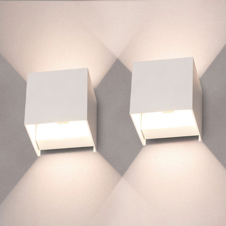 Modern LED wall lamp in cube design, minimalist wall lamp for hallway & living room | Bowlift