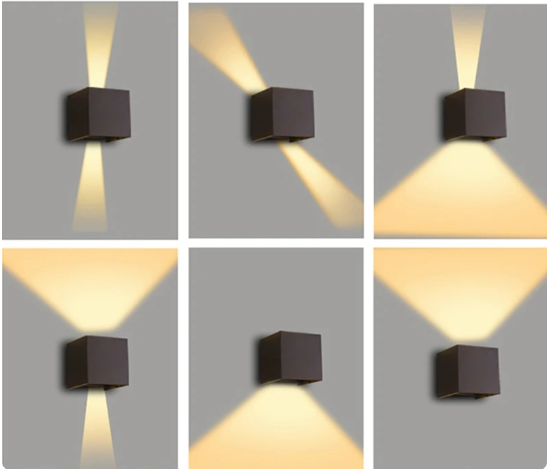 Modern LED wall lamp in cube design, minimalist wall lamp for hallway & living room | Bowlift