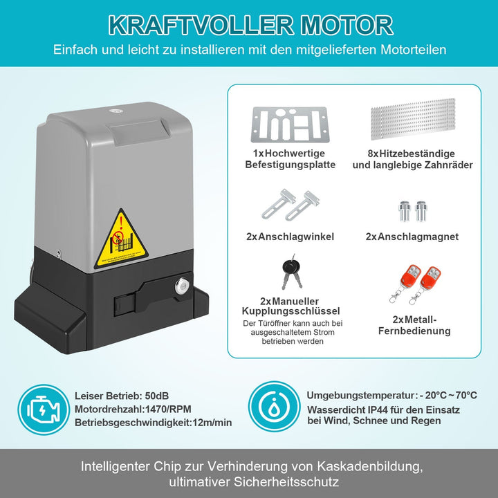 Sliding gate drive garage door opener 370W/550W/750W | Bowlift