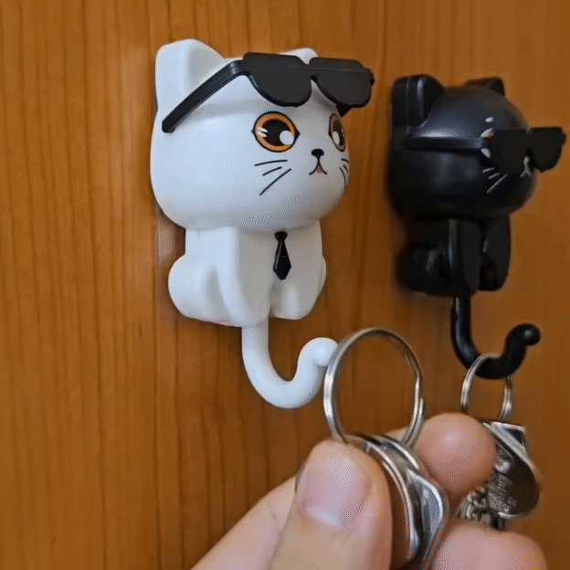 BowLift | Key hook cat with sunglasses – Stylish for hallway & kitchen