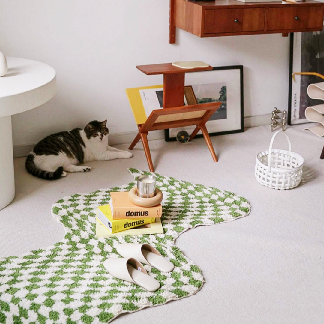 Wavy Checkerboard Mini Rug | Bowlift