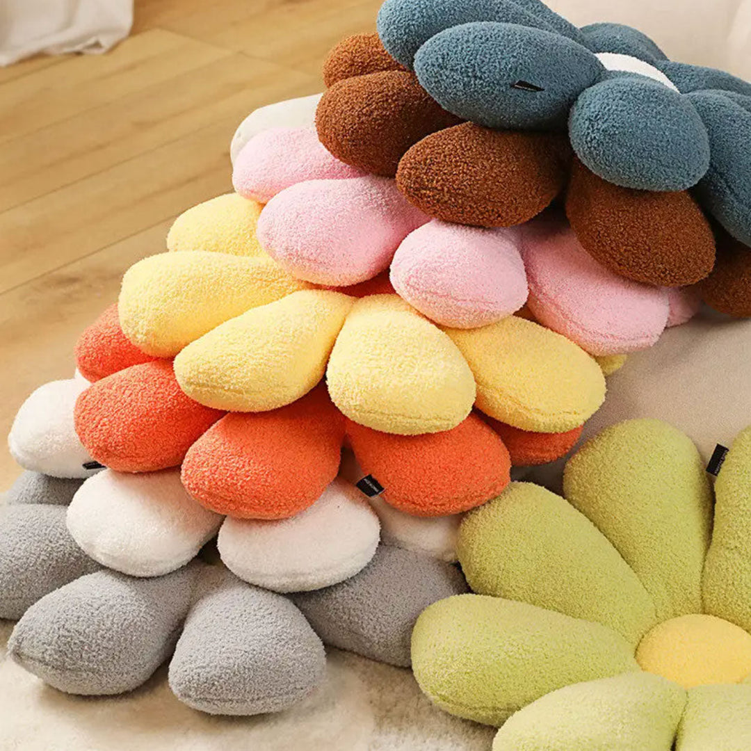 Boucle Plush Flower Cushion | Bowlift