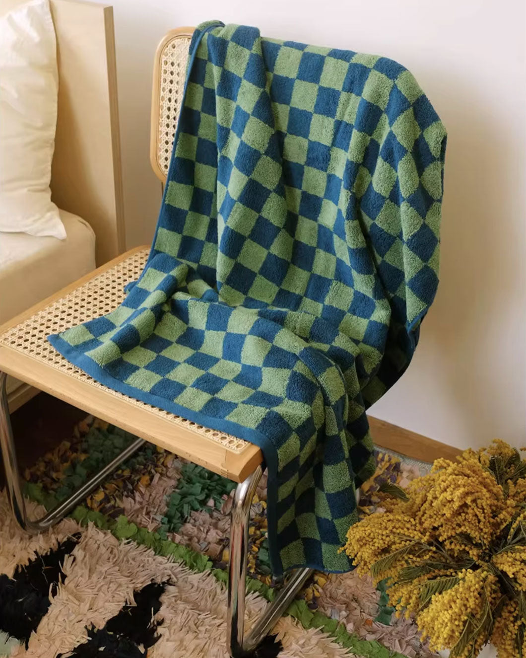 Checkerboard Cotton Towel | Bowlift