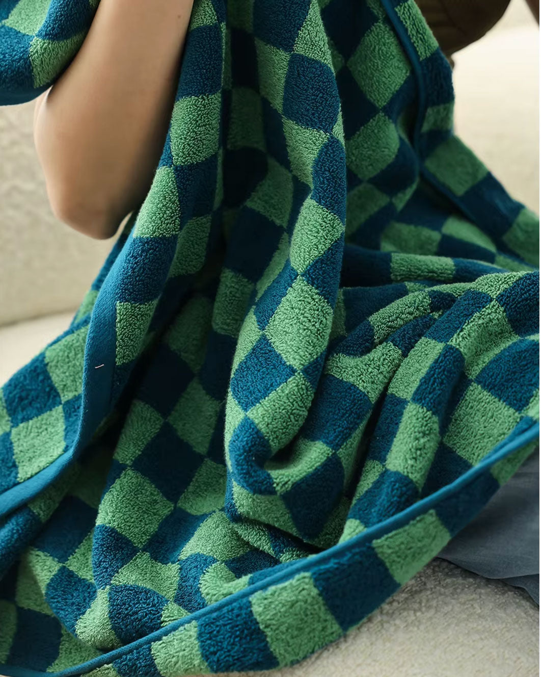 Checkerboard Cotton Towel | Bowlift