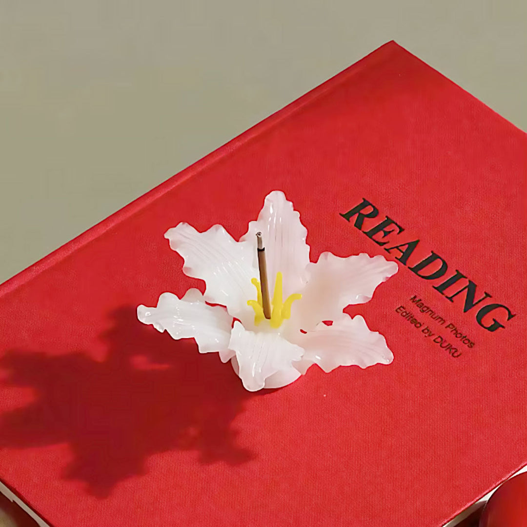 Handmade 3D Glass Ceramic Lily Incense Holder | Bowlift