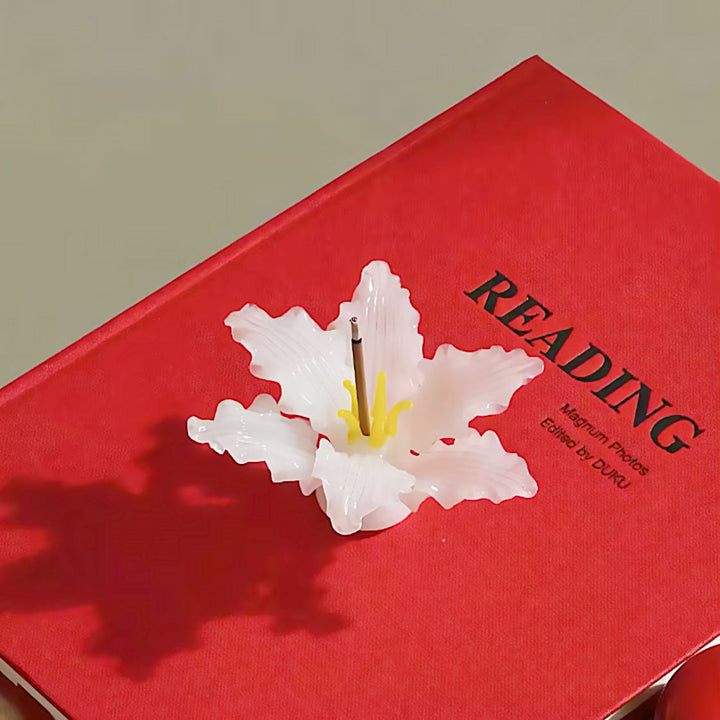 Handmade 3D Glass Ceramic Lily Incense Holder | Bowlift