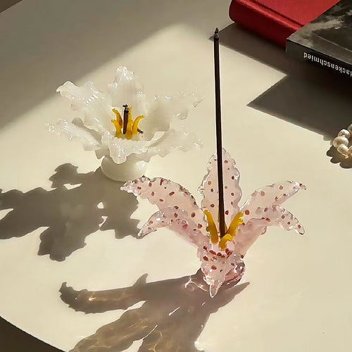 Handmade 3D Glass Ceramic Lily Incense Holder | Bowlift