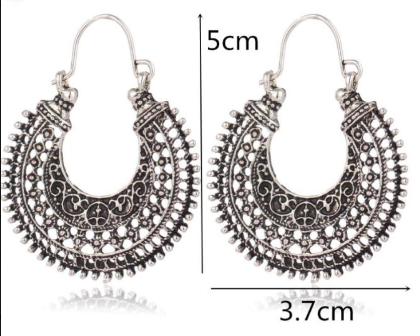 Elegant Tibetan Filigree Earrings made of High-Quality Real Silver! Bowlift
