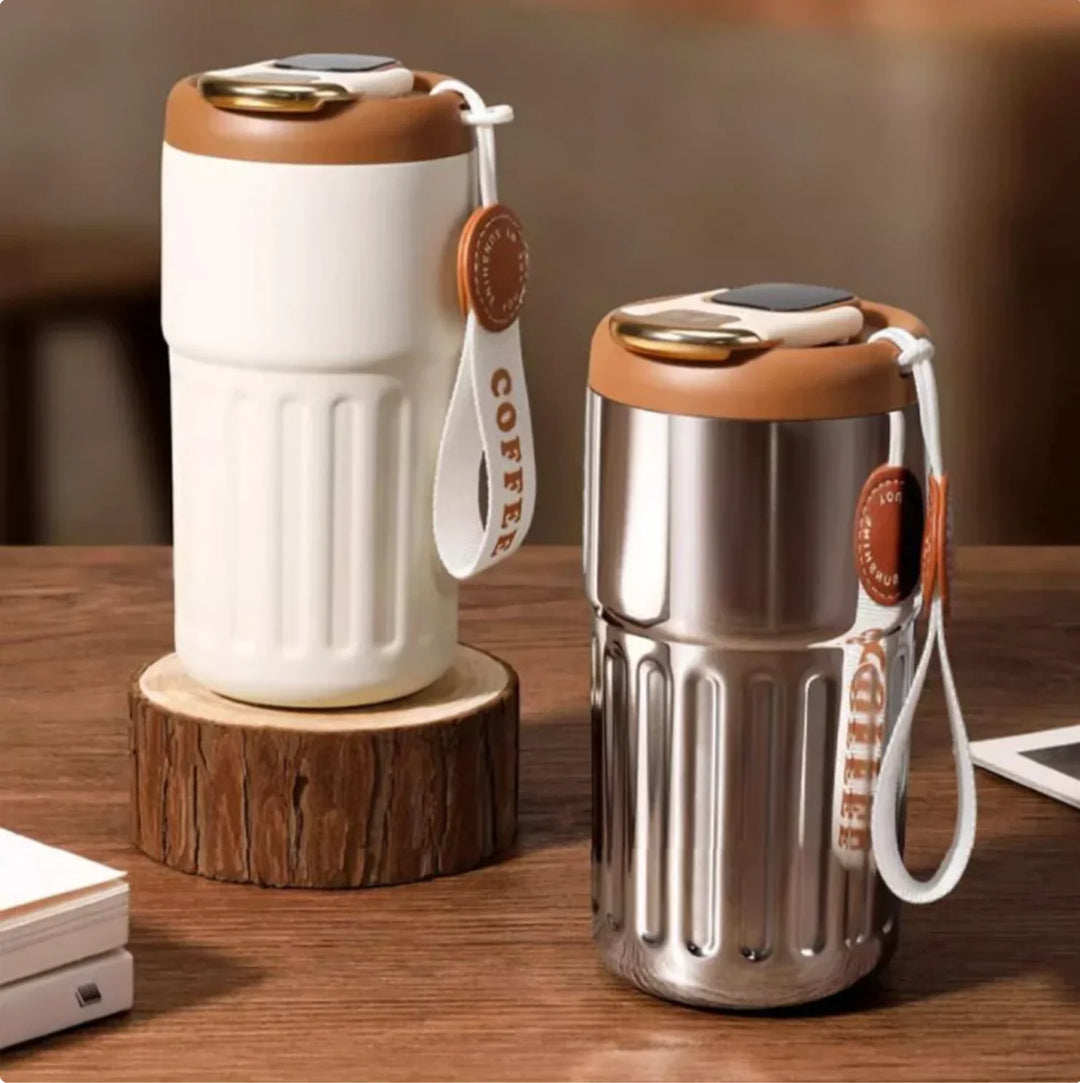 BowLift | Compact thermos cup with temperature display – 410ml cup for hot and cold drinks