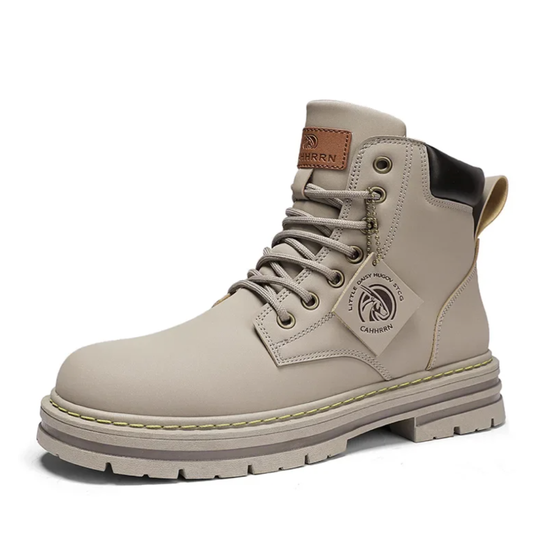 BowLift | Comfortable Men's Lace-Up Boots – Leather Support Boots with Non-Slip Sole