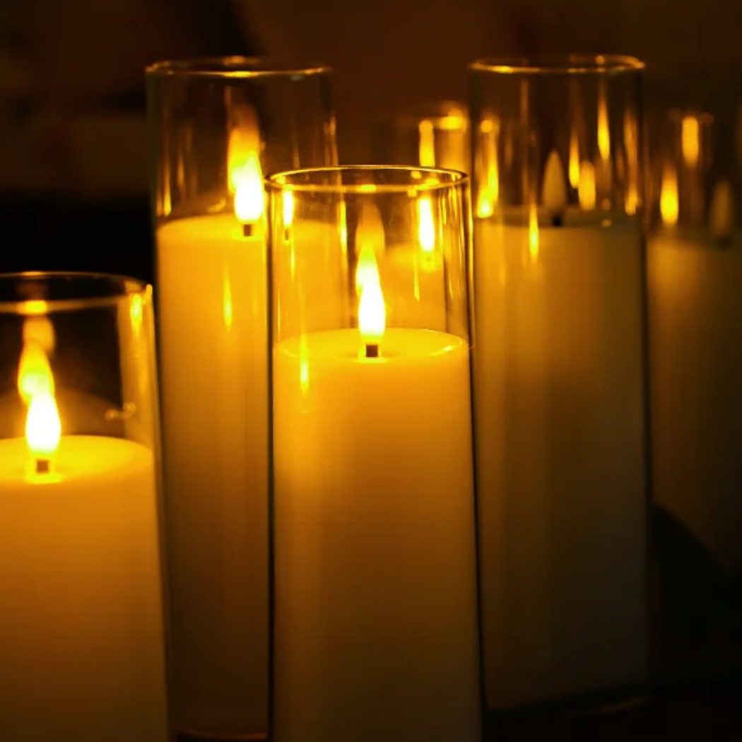 Flameless Acrylic Candle 9-Piece Set Bowlift