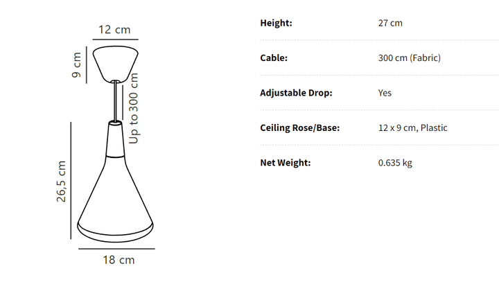 Arren Pendant Lamp Modern Conical Design | Bowlift