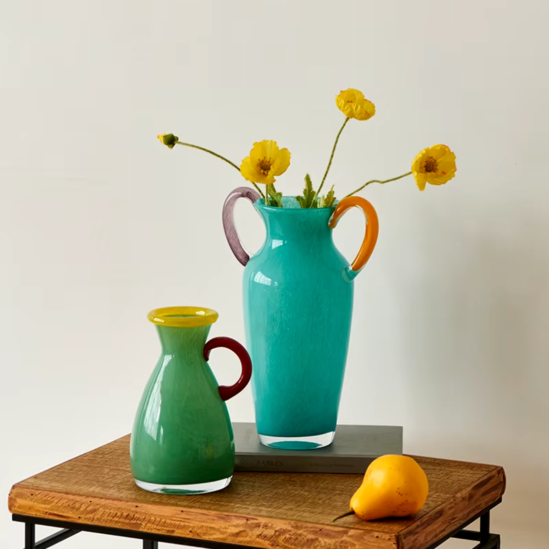 Vintage Stained Glass Binaural Vase | Bowlift