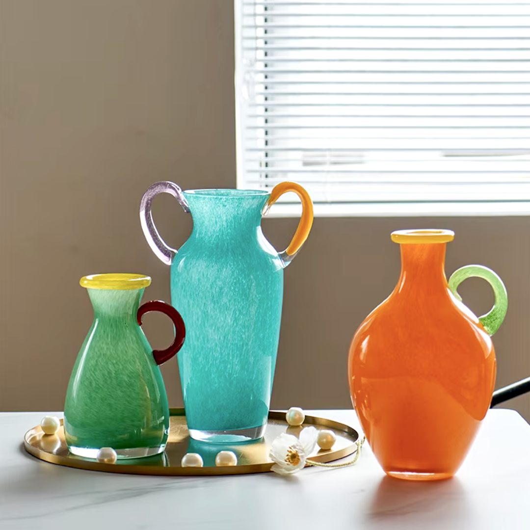 Vintage Stained Glass Binaural Vase | Bowlift