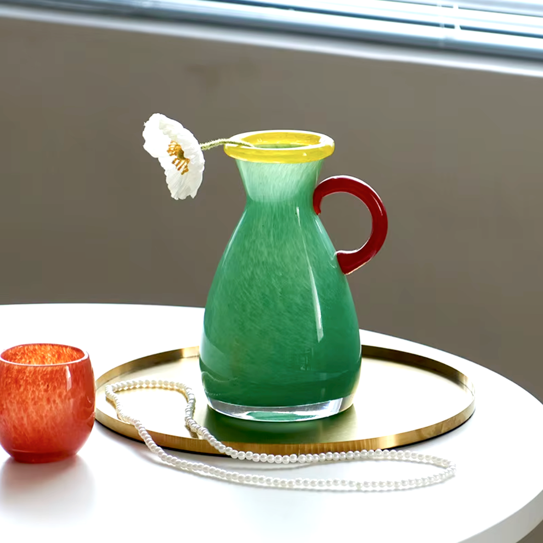 Vintage Stained Glass Binaural Vase | Bowlift