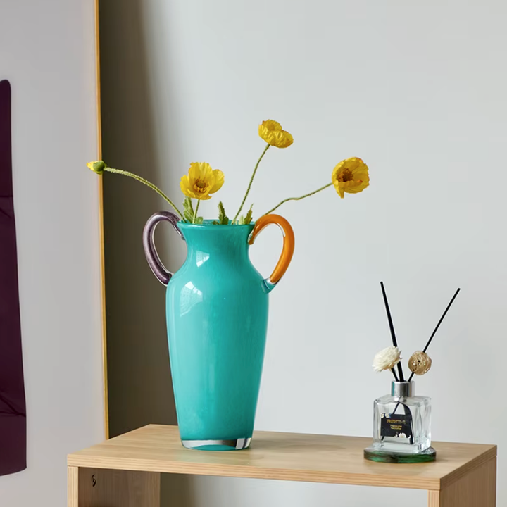 Vintage Stained Glass Binaural Vase | Bowlift