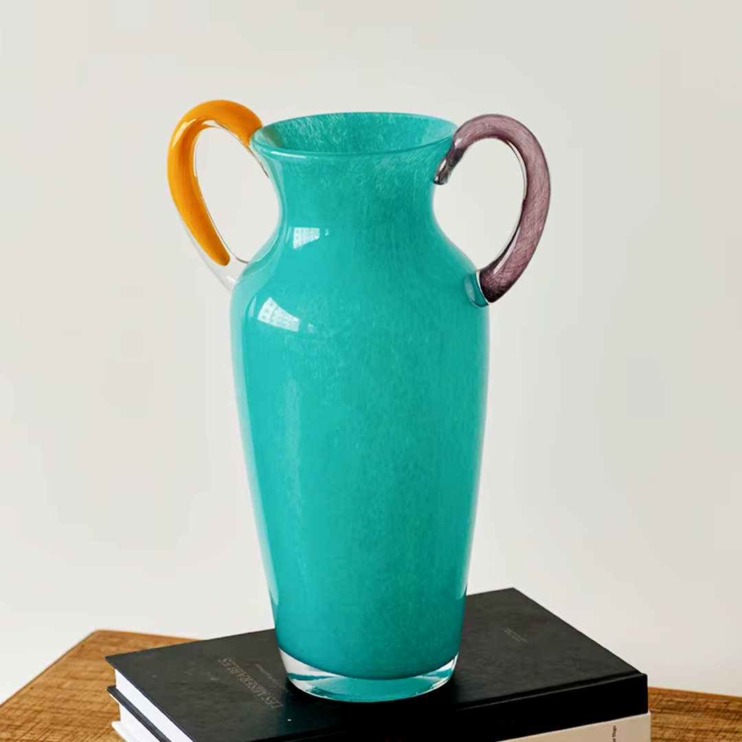 Vintage Stained Glass Binaural Vase | Bowlift