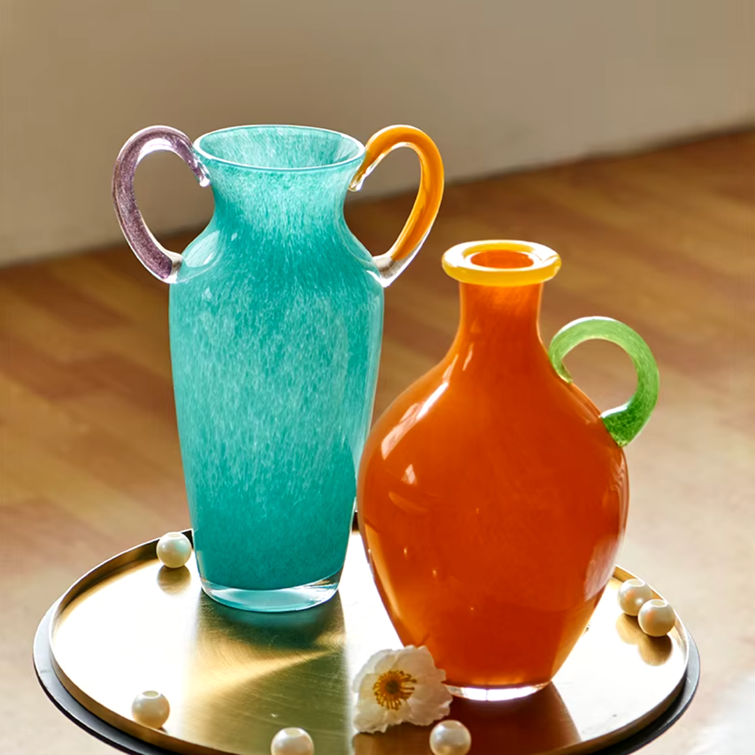 Vintage Stained Glass Binaural Vase | Bowlift