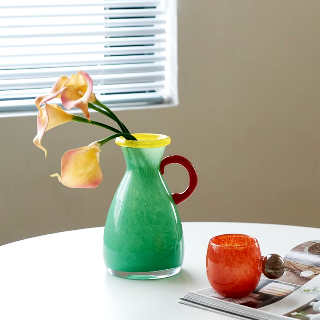 Vintage Stained Glass Binaural Vase | Bowlift