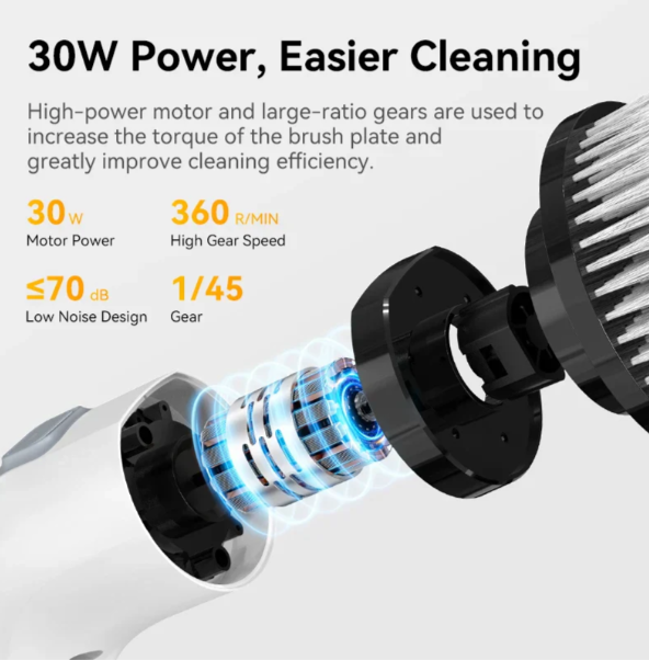BowLift | Cordless Electric Cleaning Brush with 7 Replaceable Attachments