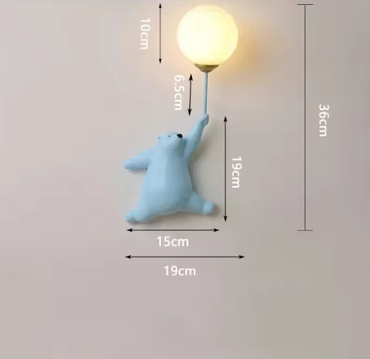 BowLift | Modern LED Cartoon Wall Lamp – Minimalist Bear Wall Light with 3D Moon