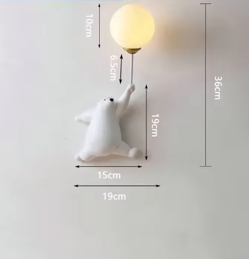 BowLift | Modern LED Cartoon Wall Lamp – Minimalist Bear Wall Light with 3D Moon