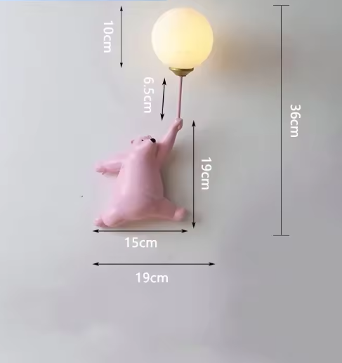 BowLift | Modern LED Cartoon Wall Lamp – Minimalist Bear Wall Light with 3D Moon