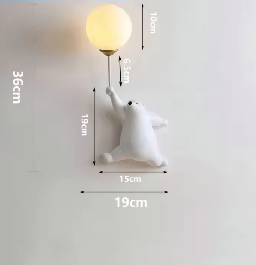 BowLift | Modern LED Cartoon Wall Lamp – Minimalist Bear Wall Light with 3D Moon