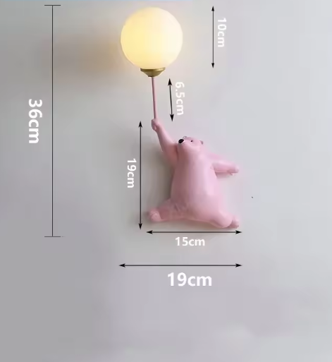 BowLift | Modern LED Cartoon Wall Lamp – Minimalist Bear Wall Light with 3D Moon