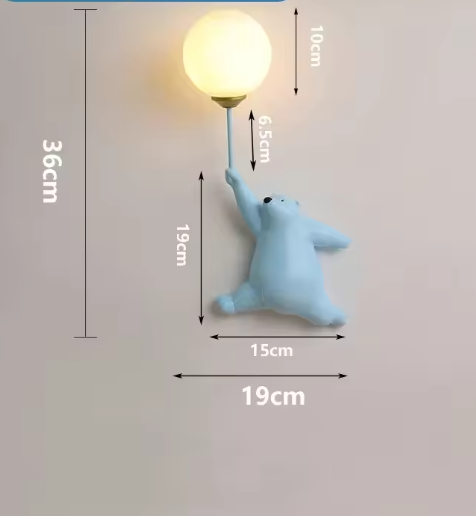 BowLift | Modern LED Cartoon Wall Lamp – Minimalist Bear Wall Light with 3D Moon