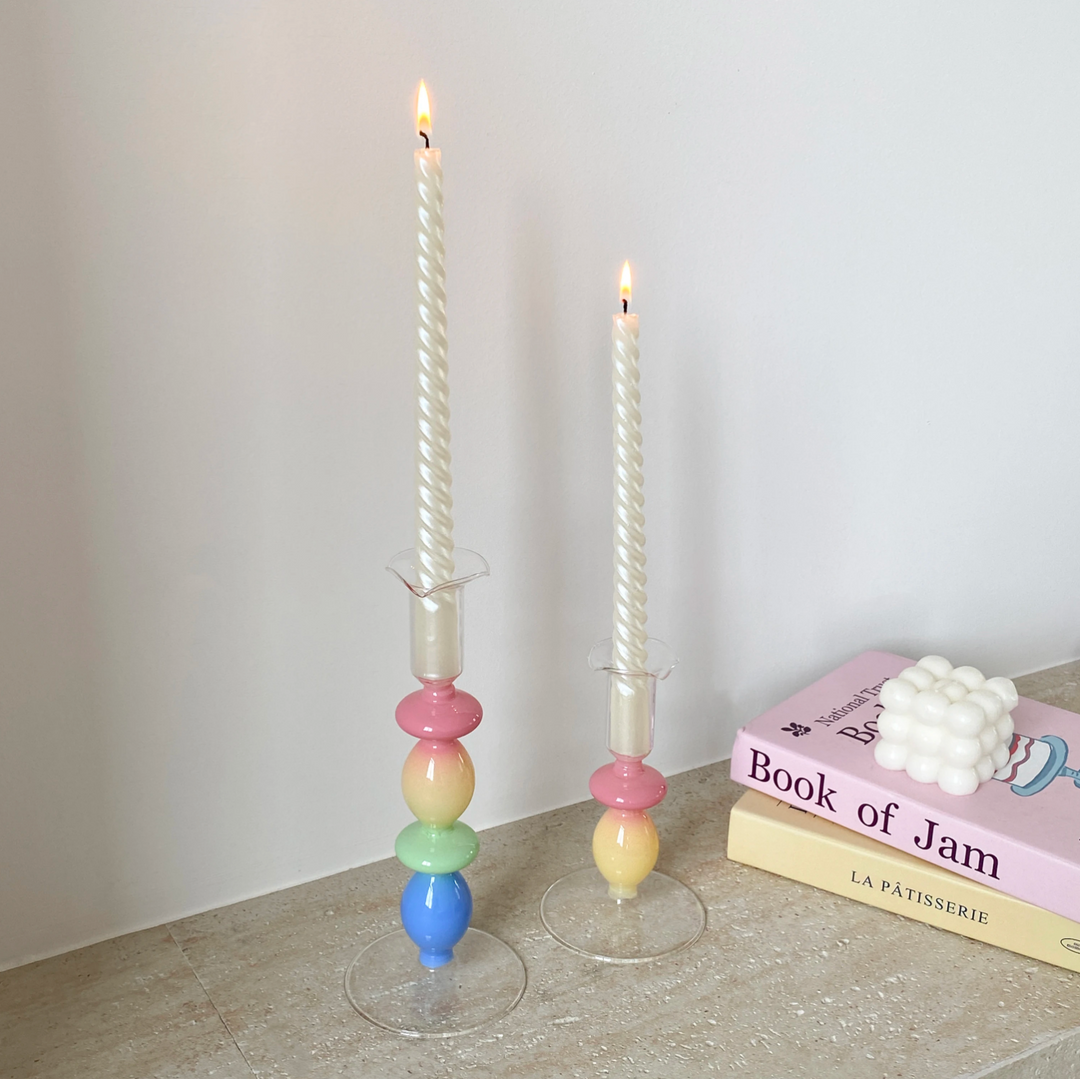 Rainbow Gradient Glass Candle Holder | Bowlift