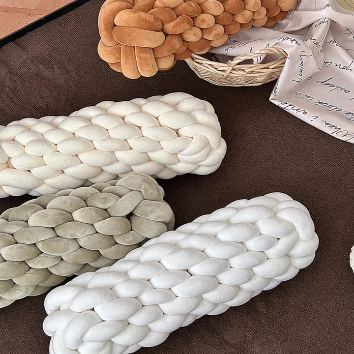 Braided Twist Pillow – Long Decorative Cushion for Sofa & Bed | Bowlift
