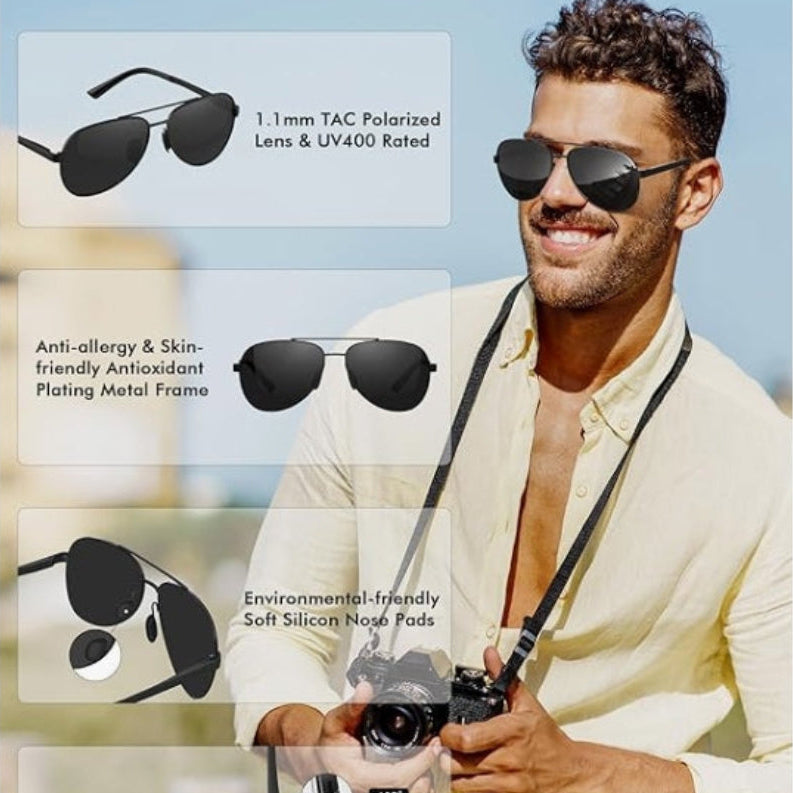 Pilot glasses with polarized lenses | Bowlift