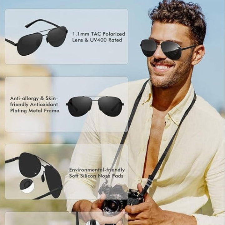 Pilot glasses with polarized lenses | Bowlift