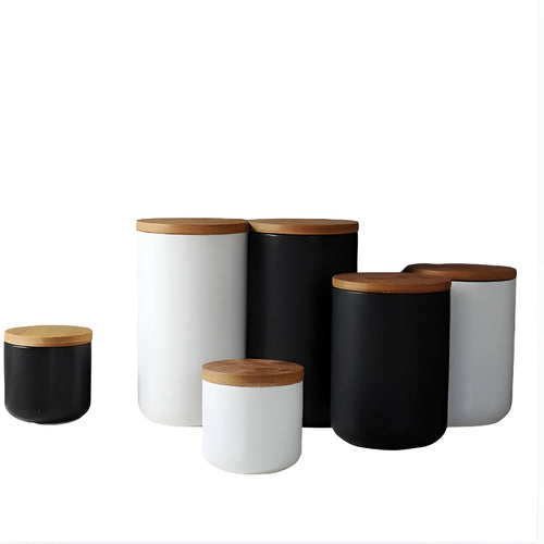 Ceramic storage container with bamboo lid – Natural design | Fresh storage for home | Bowlift