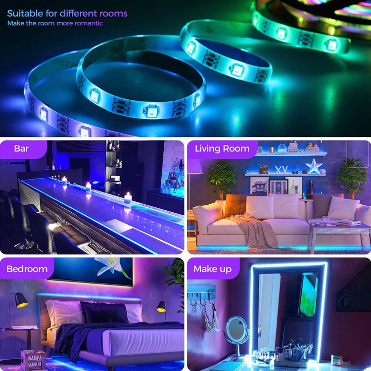 BowLift | LED Light Strips For Bedroom RGB 5050 Bluetooth Control Feet Supports Light Decor