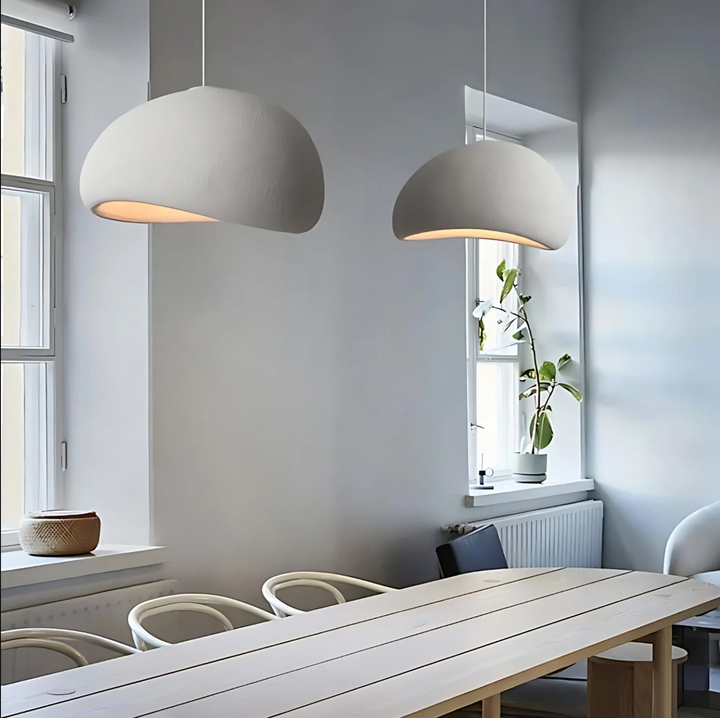 BowLift | LED Pendant Lamp - Nordic Wabi Sabi Design - Adjustable Lighting Fixture for Home Decor & Modern Interiors