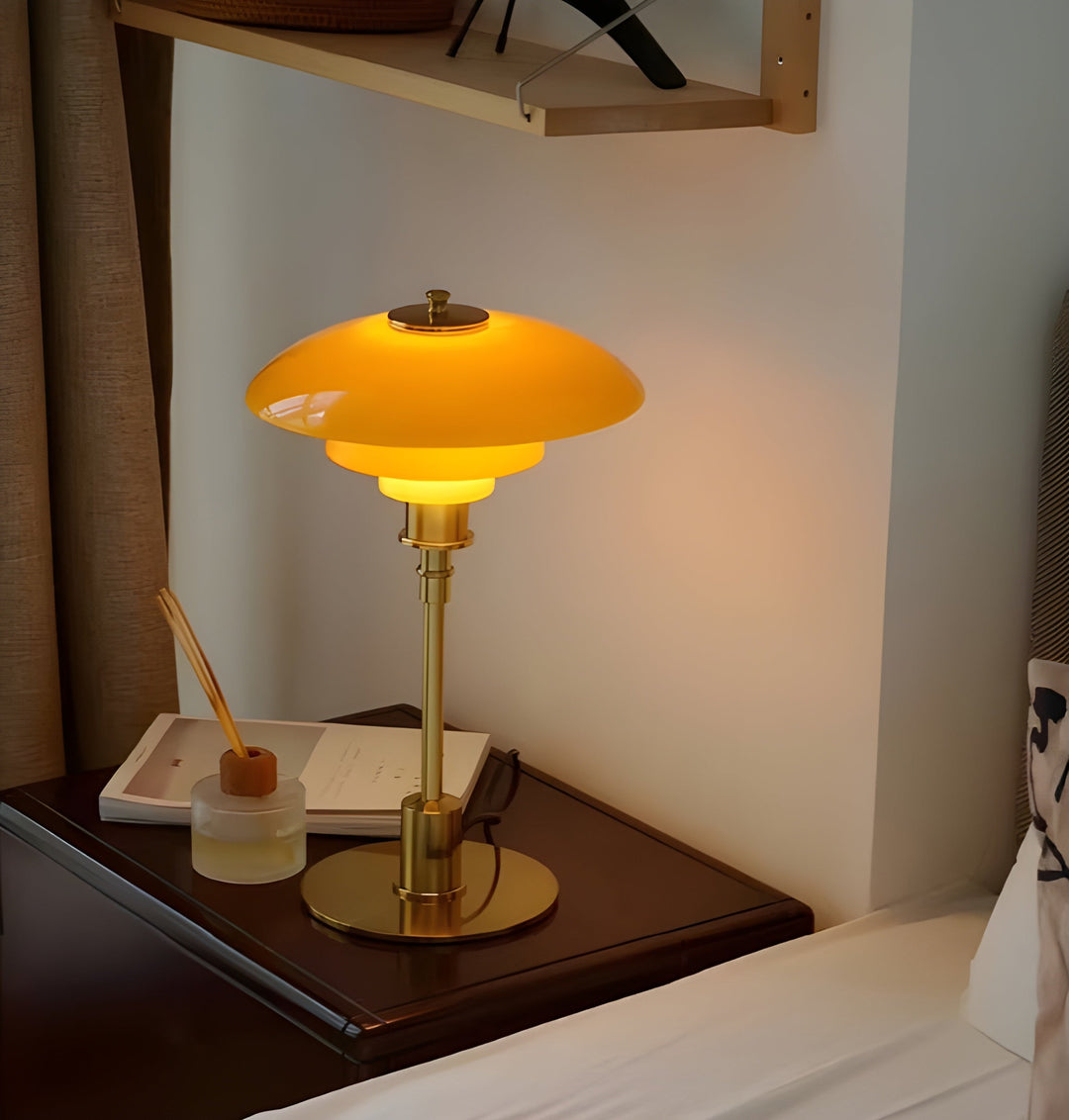 BowLift | NordiGlow LED Table Lamp – Elegant glass design in Nordic style, dimmable lighting for office, living room or bedroom