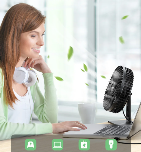 Mira Oscillating USB Fan – Quiet, Compact & 4 Speeds for Desks and Nightstands | Bowlift