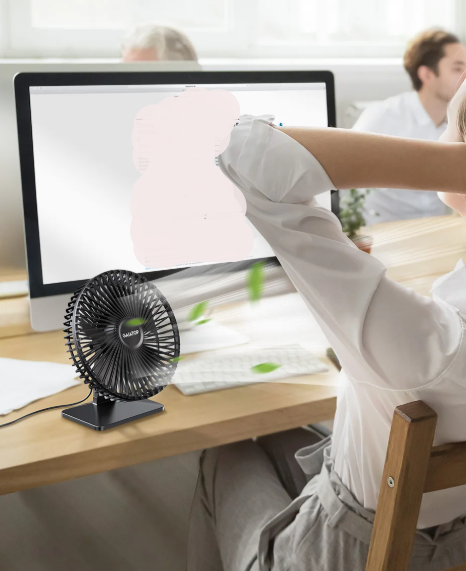 BowLift | Mira Oscillating USB Fan – Silent, Compact & 4 Speeds for Desks and Nightstands